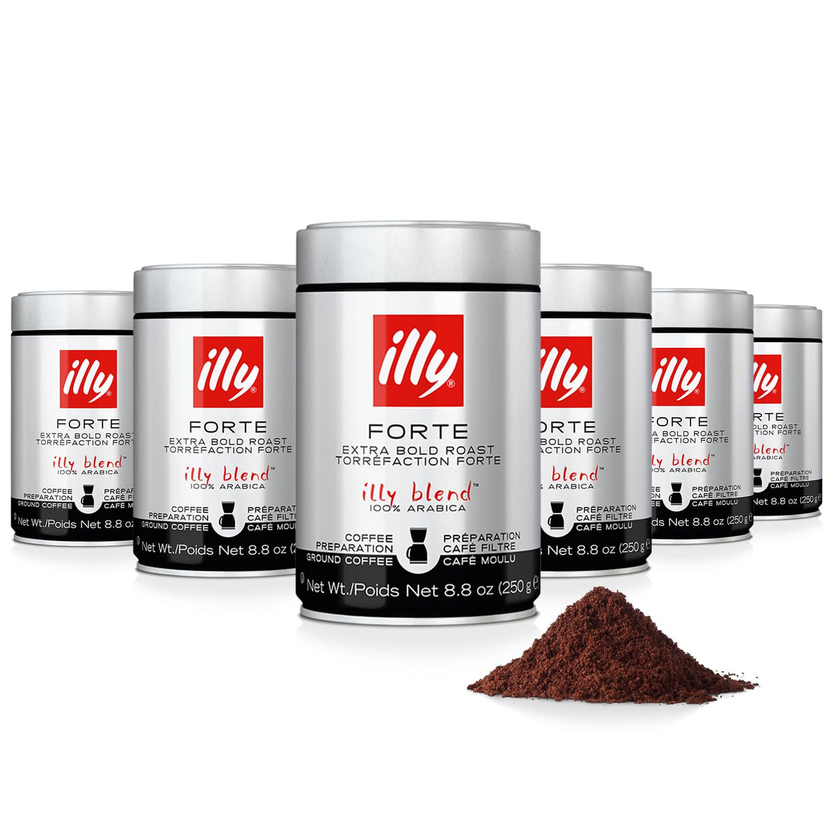 illy Ground Moka Coffee, Classico Medium Roast, 8.8 oz