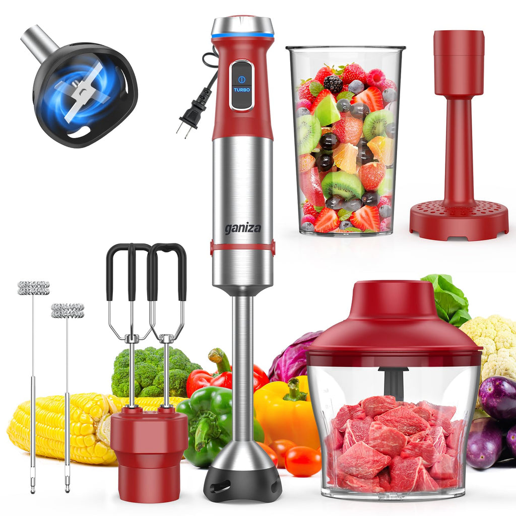 Ganiza Immersion Blender Handheld, 6 in 1 Corded Hand Blenders Immersion