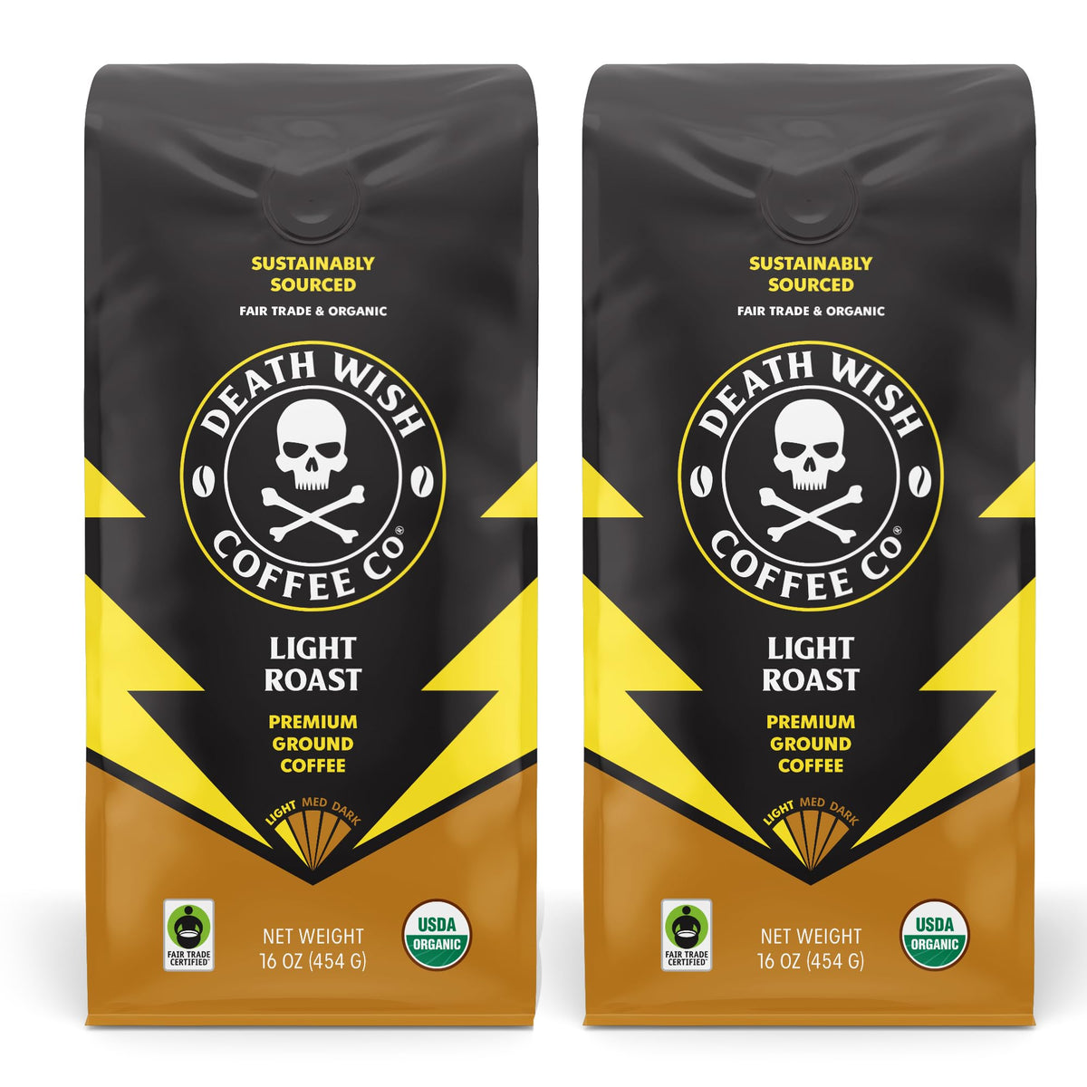 Death Wish Coffee Dark Roast & Valhalla Java Ground Coffee Bundle, Organic