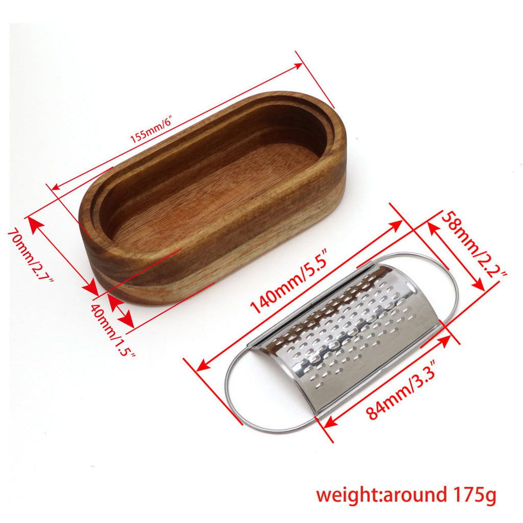 Stainless Steel Cheese Grater With Wood Container Hand Grater Mini Shredder Zester Box Graters for Kitchen