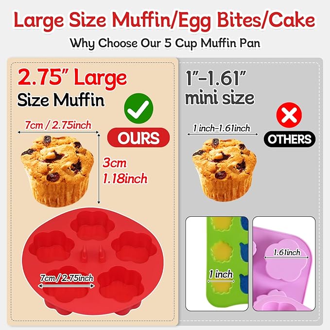 ZONBBEE Silicone Air Fryer Muffin Pan Egg Bite Mold for Oven Baking,1 pcs With 100bags Mini Muffin Tins Cups Cake Pan Tray for Air Fryer Liners Basket Accessories Baking Muffin Cakes Pancake Quiche