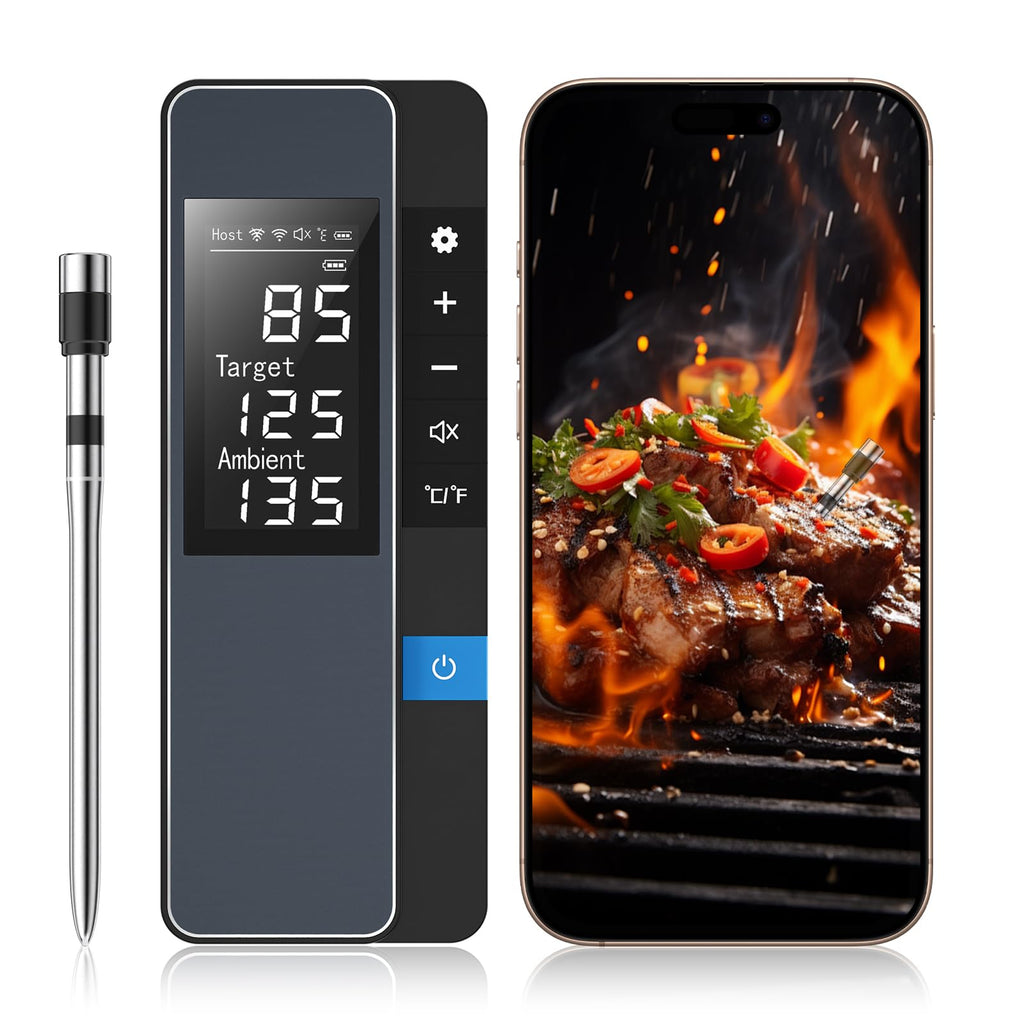 Smart Bluetooth Wireless Meat Thermometer, Digital Smart Base, 2 Probes