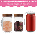 OULOVECO Small Glass Jar with Lids Mini Glass Bottle Glass Storage Canister Borosilicate Glass Containers for Spice Ground Nut Pasta Sugar Candy Tea (6.7oz（200ml)-2 PACK