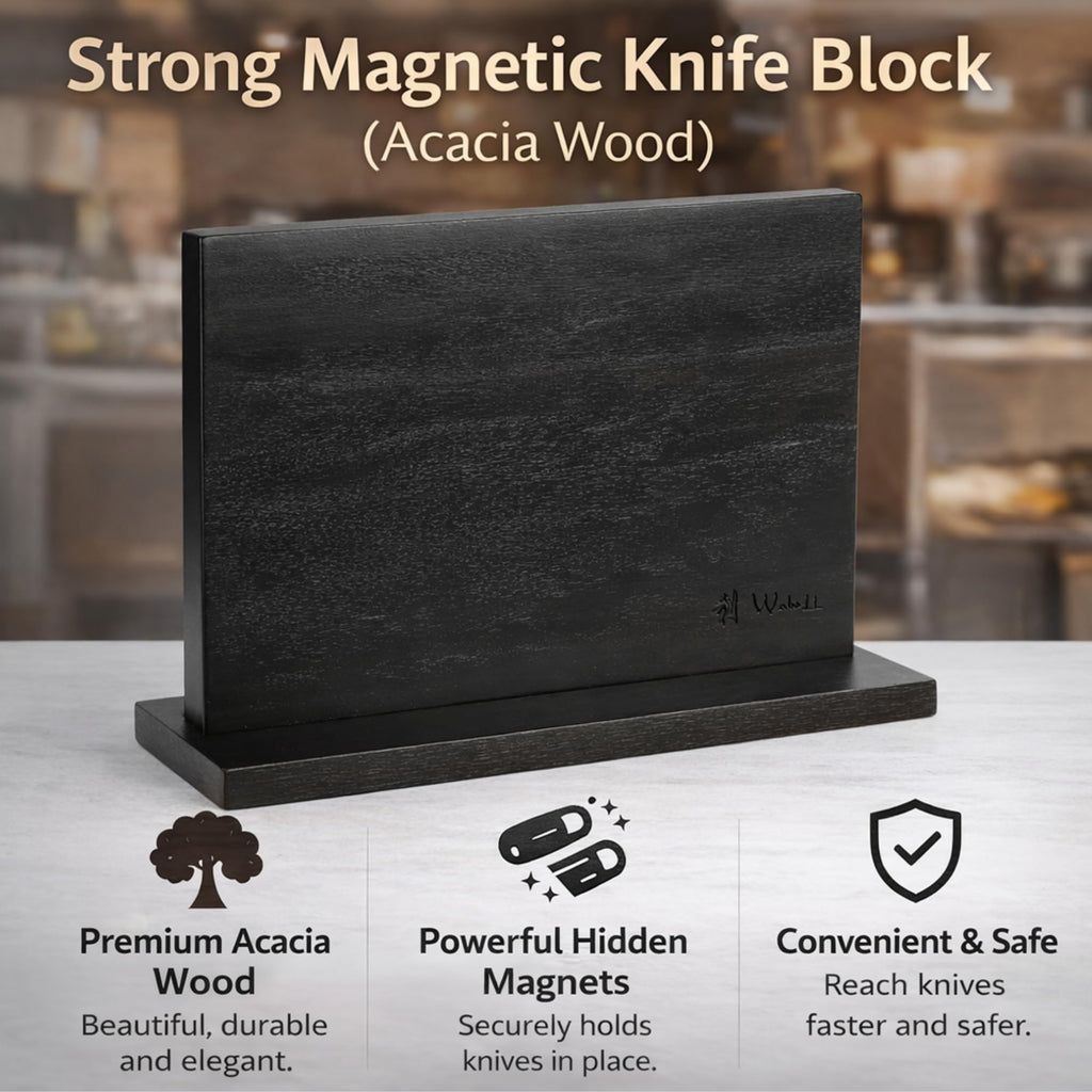 Wakoli Culinary Asia 4-Piece Asian Knife Set, VG10 Damascus, Magnetic Block