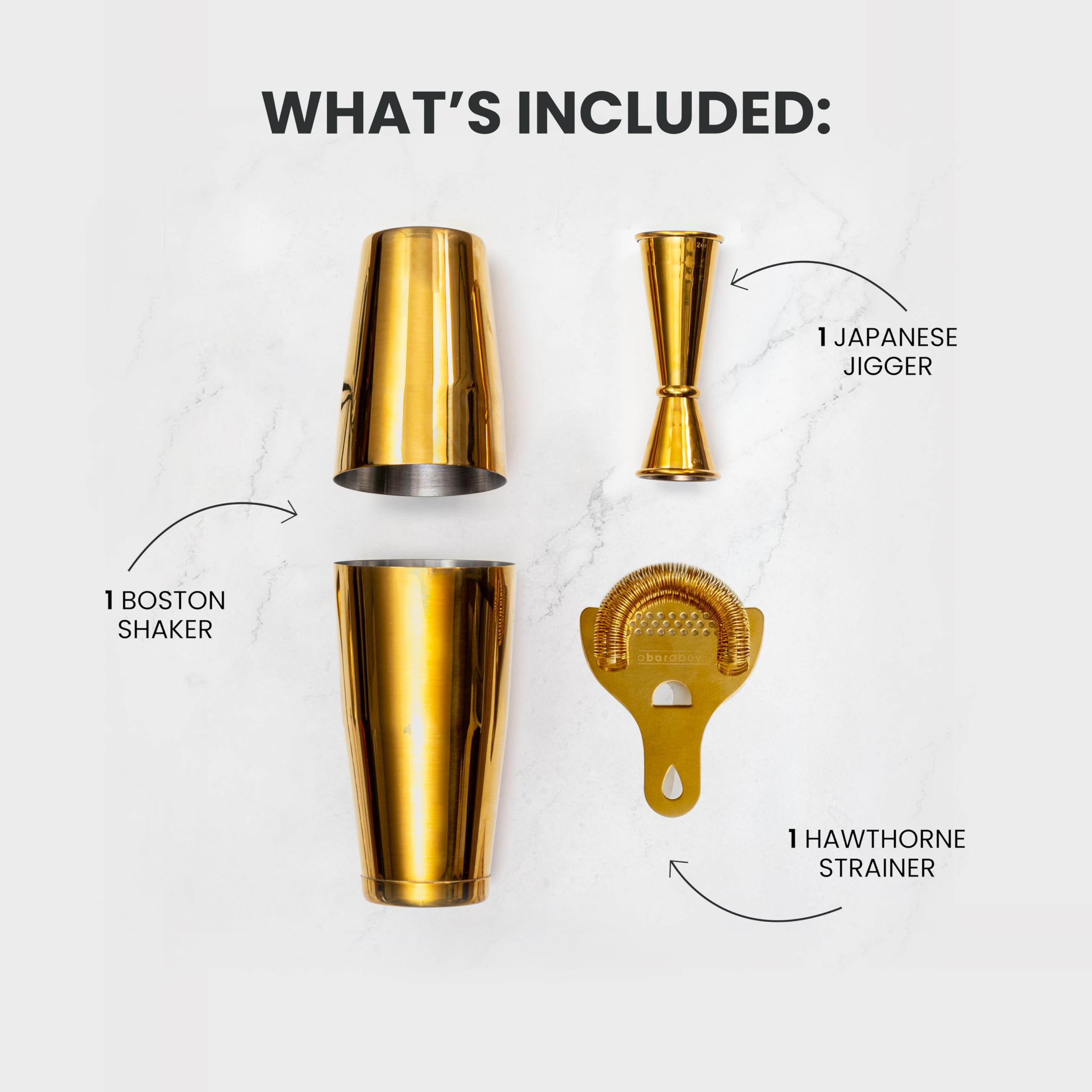 A Bar Above 4 Piece Cocktail Shaker Set with Cocktail Course Included