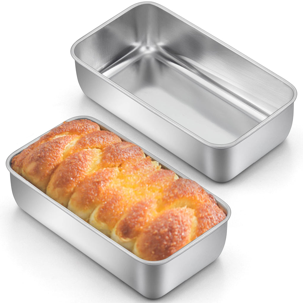 LIANYU Loaf Pan for Baking Bread, 9x5In Stainless Steel Bread Pan, 4 Pack