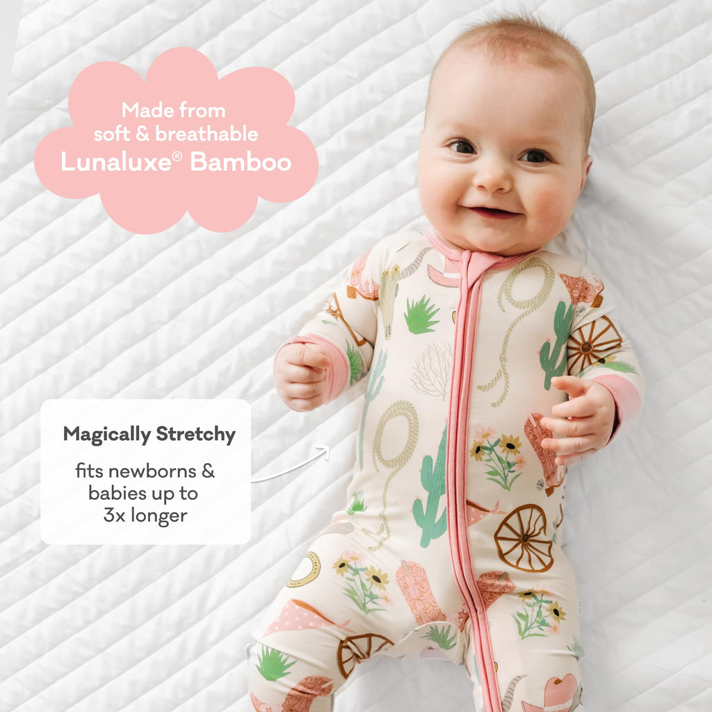 Little Sleepies Baby Pajamas, Pink Ready to Rodeo, 18-24 months