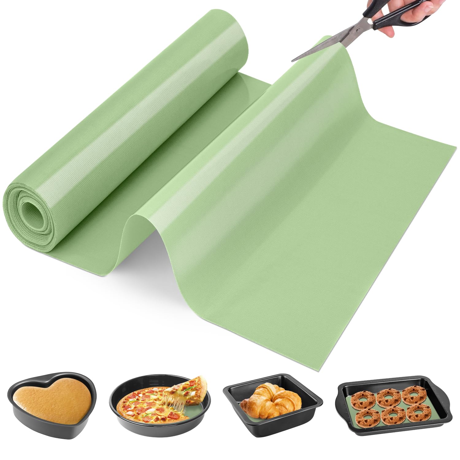 Silicone Baking Mat Roll - Best German Silicone - Heat Resistant Baking Macaron Bread Mat, Non-stick Pastry Mat, Reusable Dough Rolling Mat