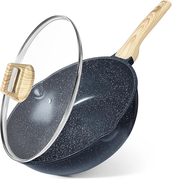 GiPP Ceramic Nonstick Deep Frying Pan Skillet, 12" Saute Pan with Lid, Induction Cookware Non Stick Cooking Pan, PTFE PFOA PFOS APEO Free,White