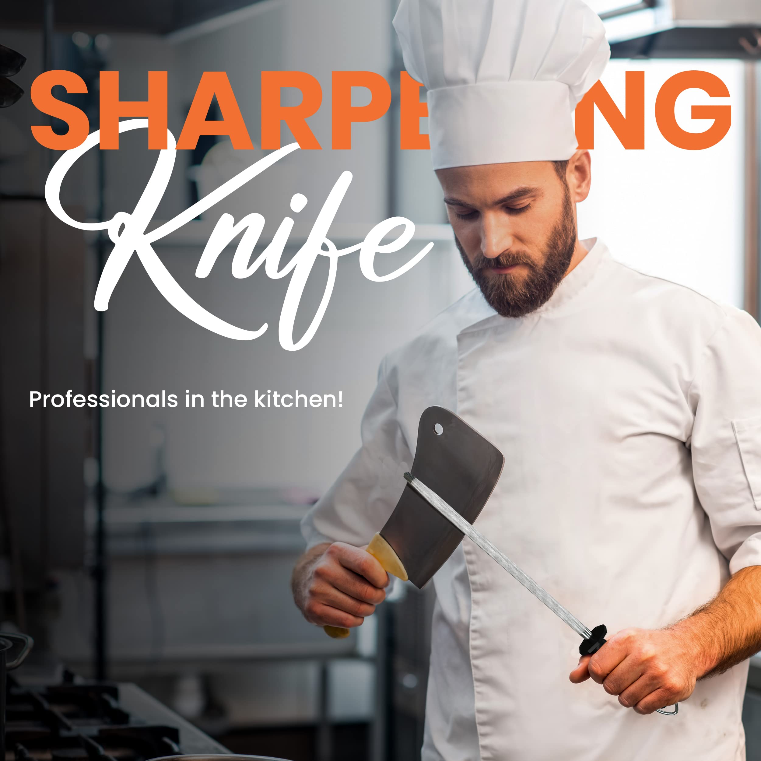 Utopia Kitchen Knife Sharpener Rod 12 Inch Honing Rod for Sharpening