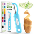 Spring Chef Swivel Potato Peeler for Kitchen w/Soft Grip Handle, Aqua Sky