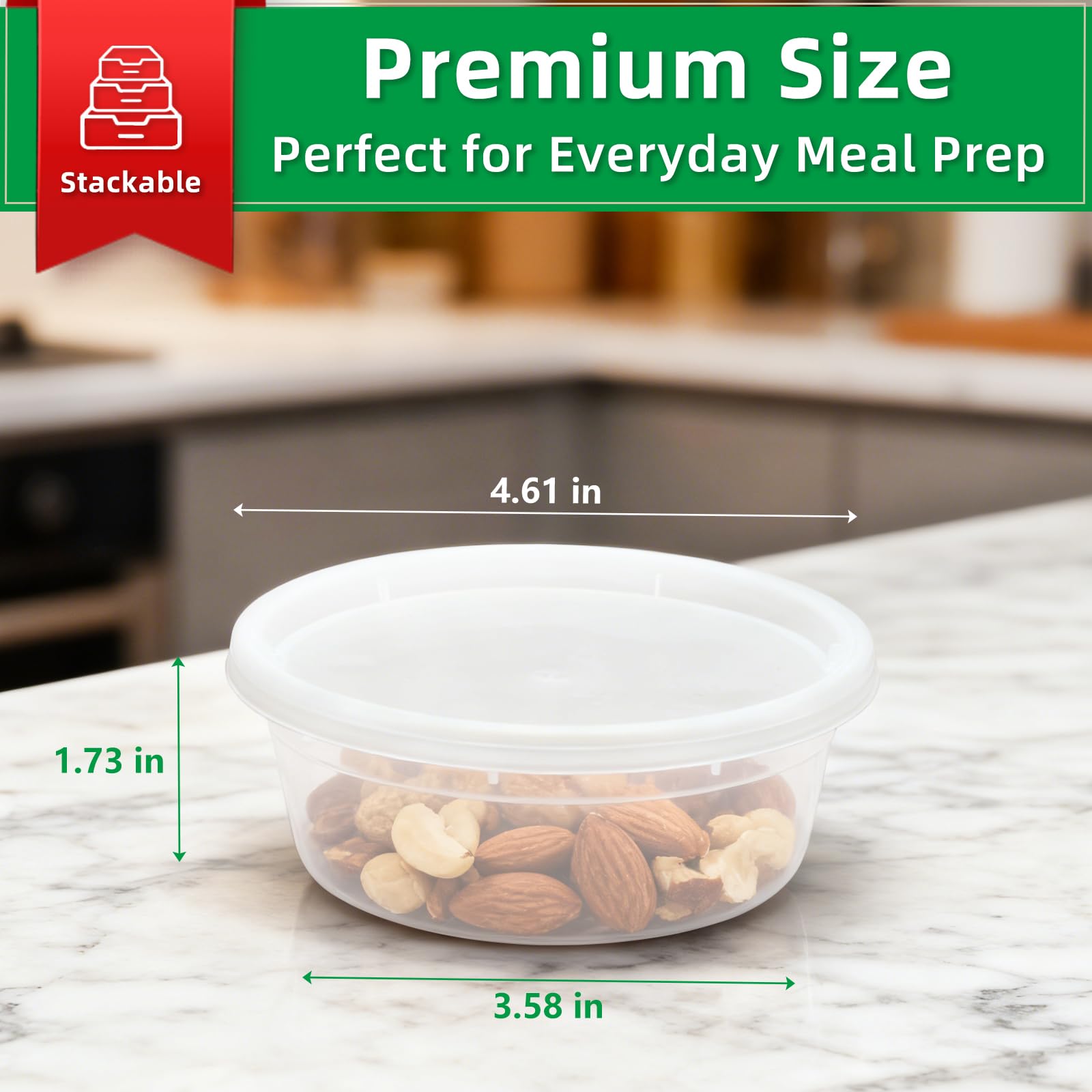 tropipak Deli Food Containers, Leakproof Storage Containers, 8 oz, 50 Pack