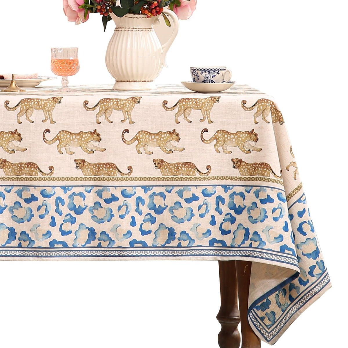 patdrea Vintage French Linen Tablecloth,Rectangular,94"x63"-Noah