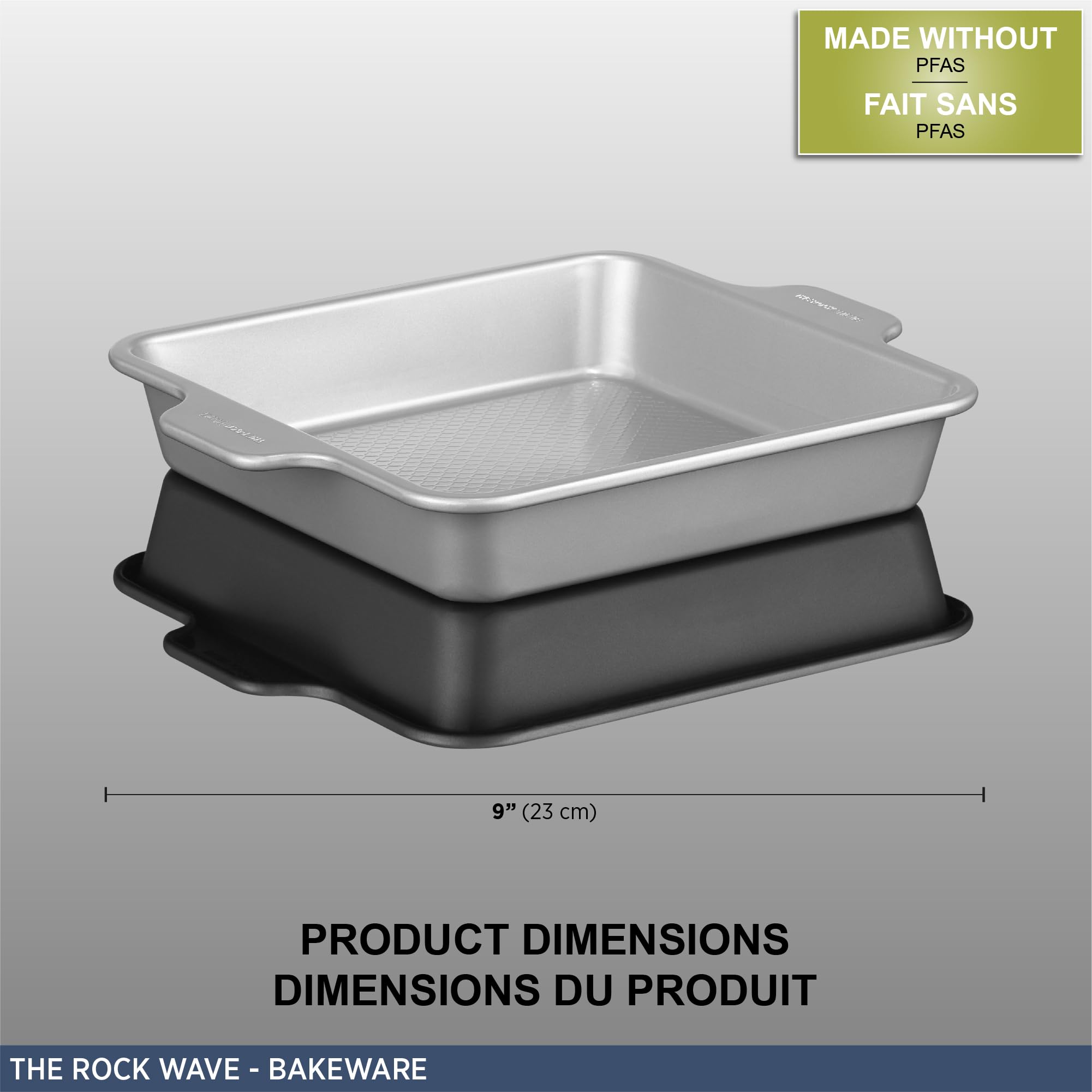 Starfrit The Rock Wave Carbon Steel Non-Stick Wave.Tec Ovenware 9" (23cm) Square Dish