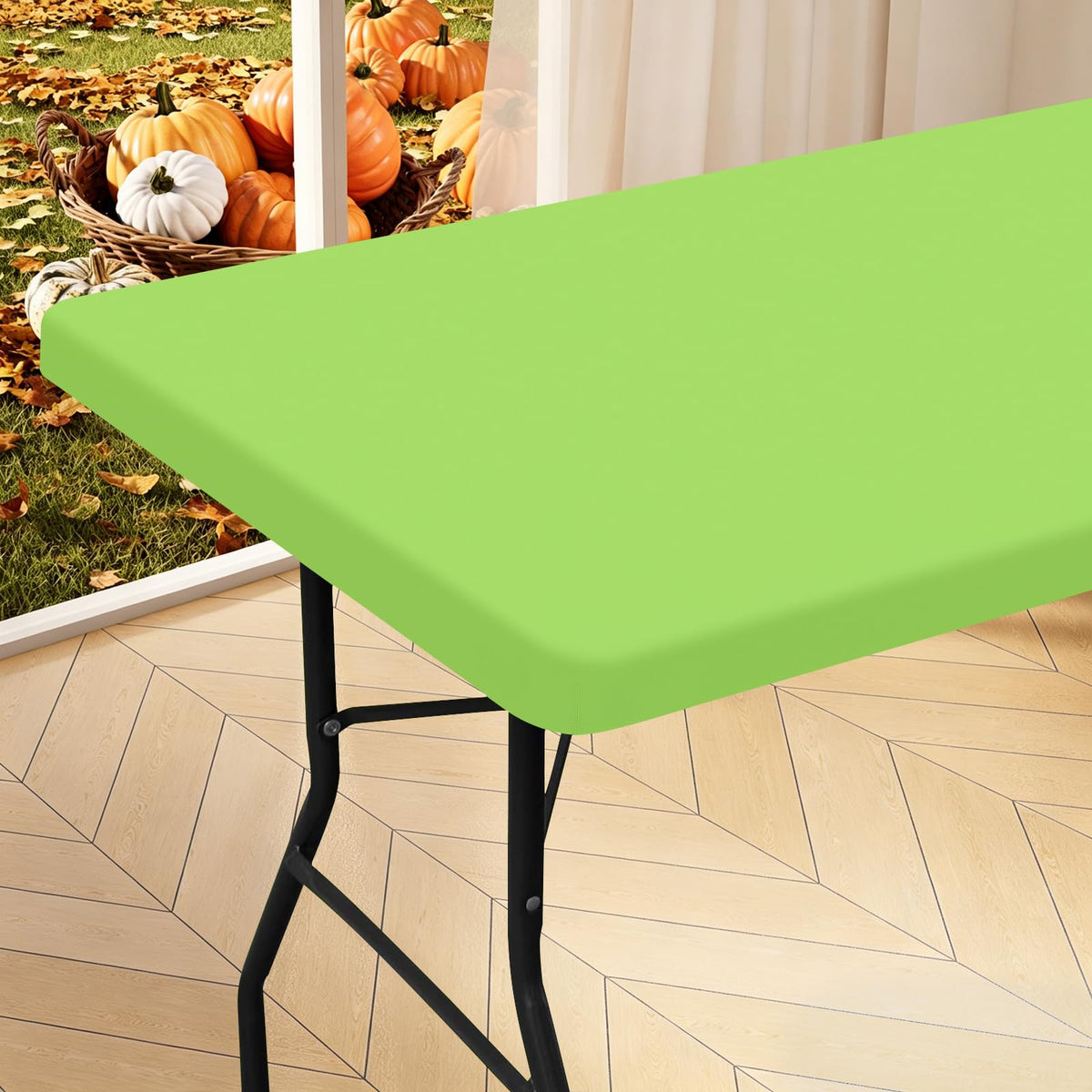homing Rectangle Table Cloth Cover 4 Foot Teal Elastic Fitted Tablecloth