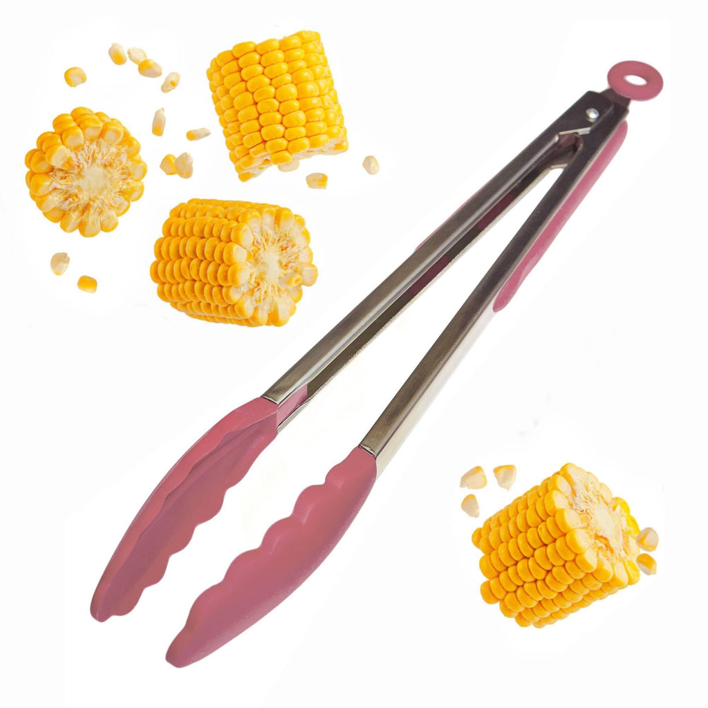 Starpack Get a Grip Silicone Kitchen Tongs (12 Inch) - LFGB Non Toxic, 600°F Heat Resistant, BPA-Free - Heavy-Duty Stainless Steel, Locking - Dishwasher Safe for Nonstick Cookware