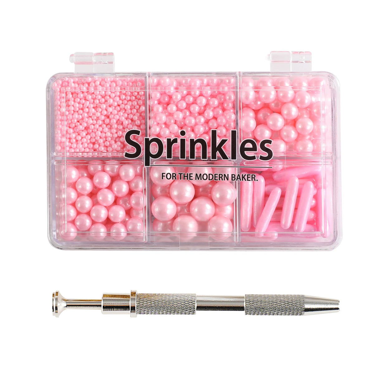 Kasvan Green Mix Sugar Sprinkles - Edible Candy Pearls with 4-Claw Sprinkle Pen,118g/4.16 Oz, Gift Box Pack, Baking Cake Decorations, Ice Cream Toppings and Cookie Decorating (Green)