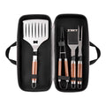 YJHOLE Grilling Accessories Set Large Spatula Fork Cleaning Brush Food Tongs Durable Stainless Steel BBQ Grill Tools with Extra Thick Storage Case BBQ Accessories Grill Set