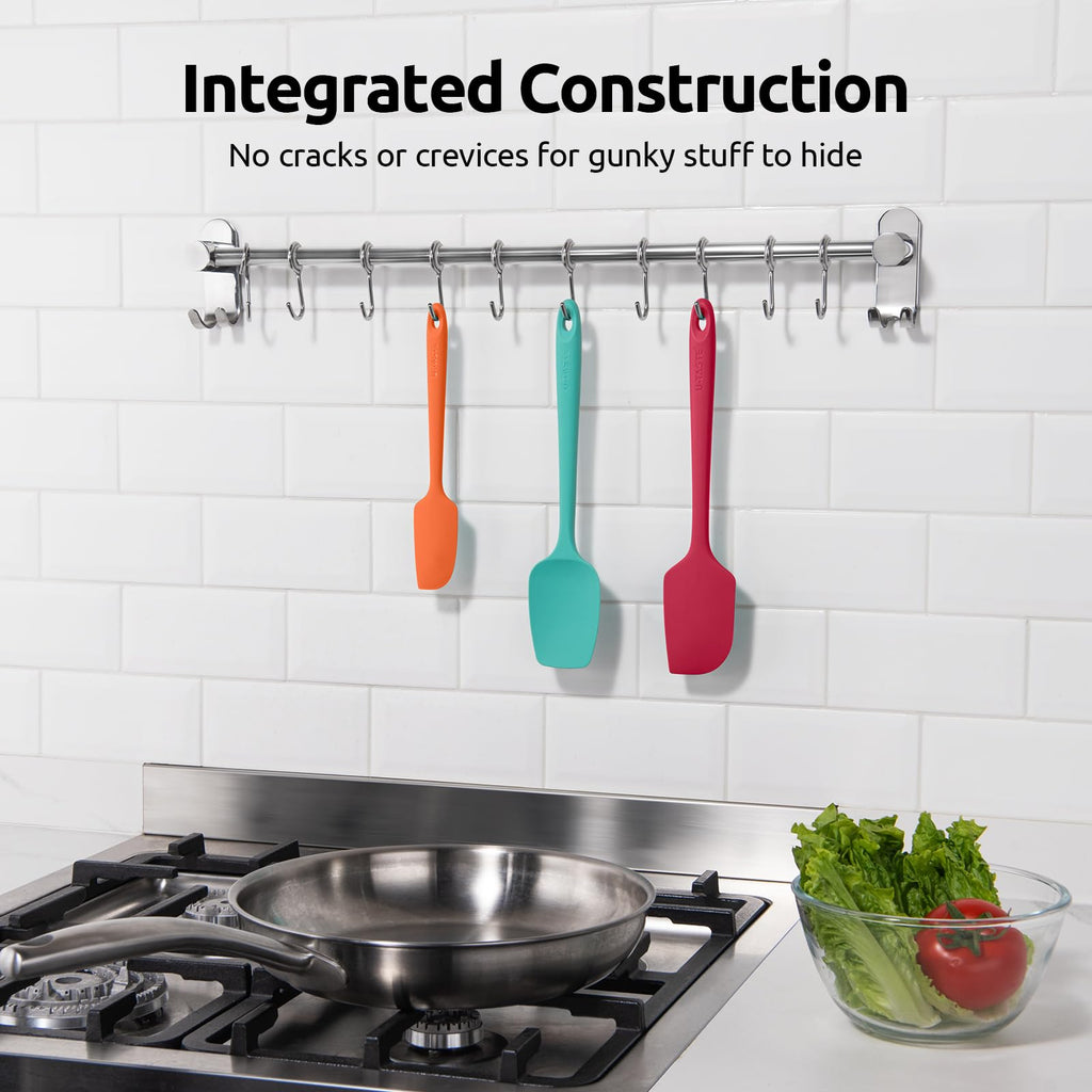 U-Taste Silicone Spatula Set, 600ºF High Heat Resistant, 3-Pcs, Multicolor