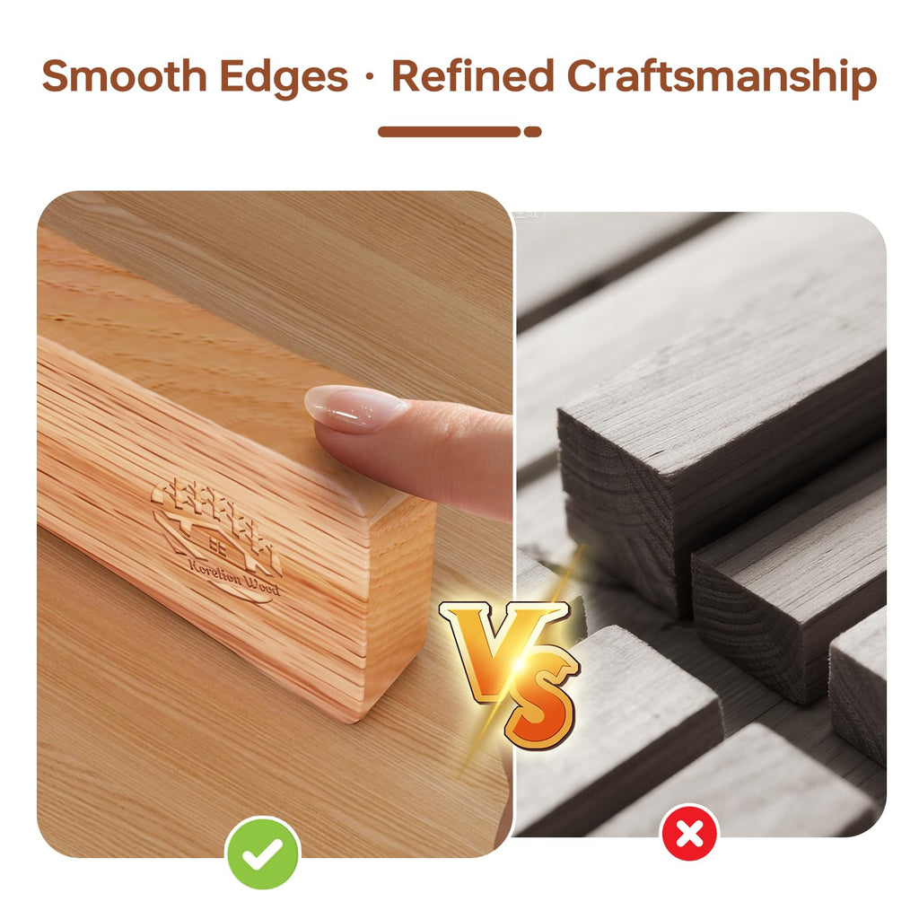 KORELION WOOD Magnetic Knife Strip, 16 Inch Oak Magnetic Knife Holder for Wall with N52 Super Strong Magnets, Premium Wooden Knife Magnetic Strip Organizer for Kitchen Knives, Tools,No Drilling