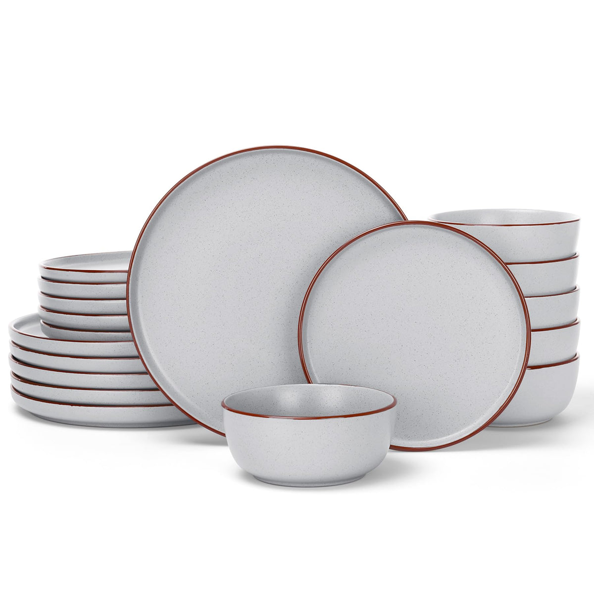 Famiware Mercury 12-Piece Stoneware Dinnerware Set, Multi-color