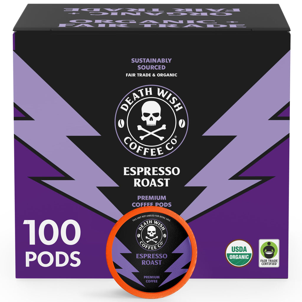 Death Wish Coffee Valhalla Java Medium-Dark Roast Pods, Organic, 50 Count