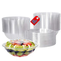 Mr Miracle Clear 18 Ounce Plastic Salad Bowls with Snap-On Lids. Pack 50. Airtight Disposable Salad Containers for Lunch, Meal Prep, Parties. Ideal as Disposable Salad Bowls with Lids