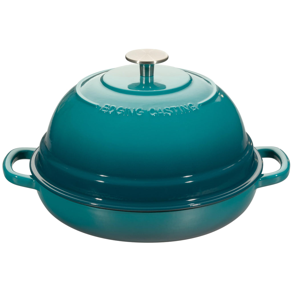 EDGING CASTING Enameled Cast Iron Dutch Oven Pot with Lid, Round Bread Oven for Homemade Sourdough Bread Baking, 6 Quart, Pistachio Green