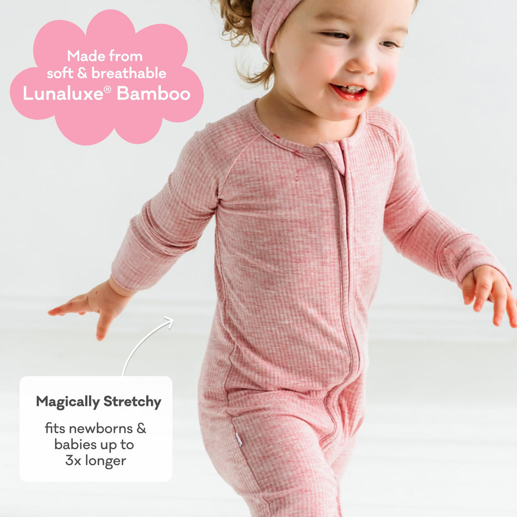 Little Sleepies Baby Pajamas, Heather Mauve, 6-12M