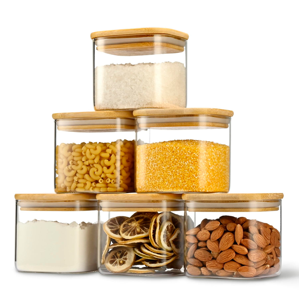 D2scrma 115oz/3.6Qt/3400ml Square Glass Storage Containers with Lids 2-Pack