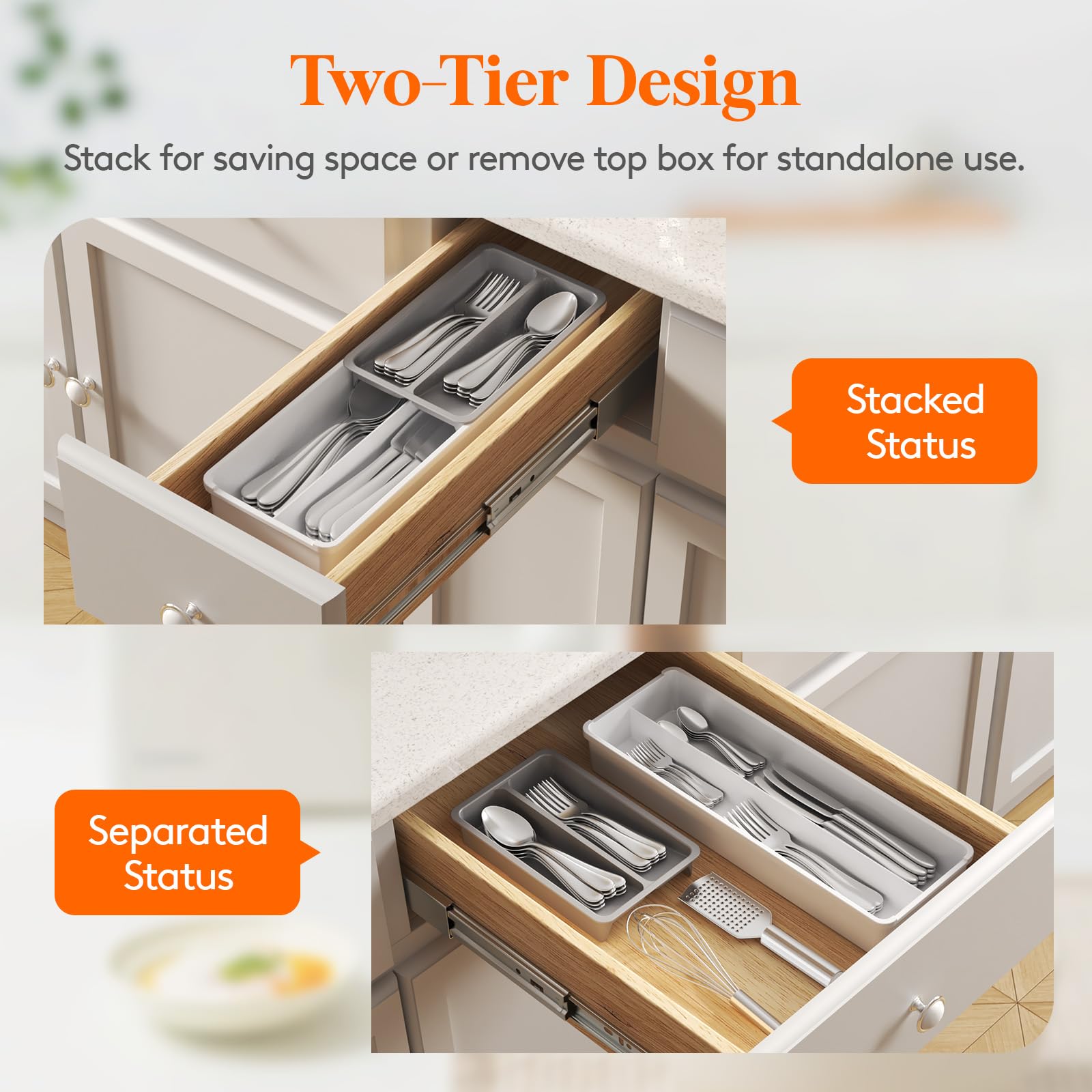 Lifewit Compact Silverware Organizer for Kitchen Drawer