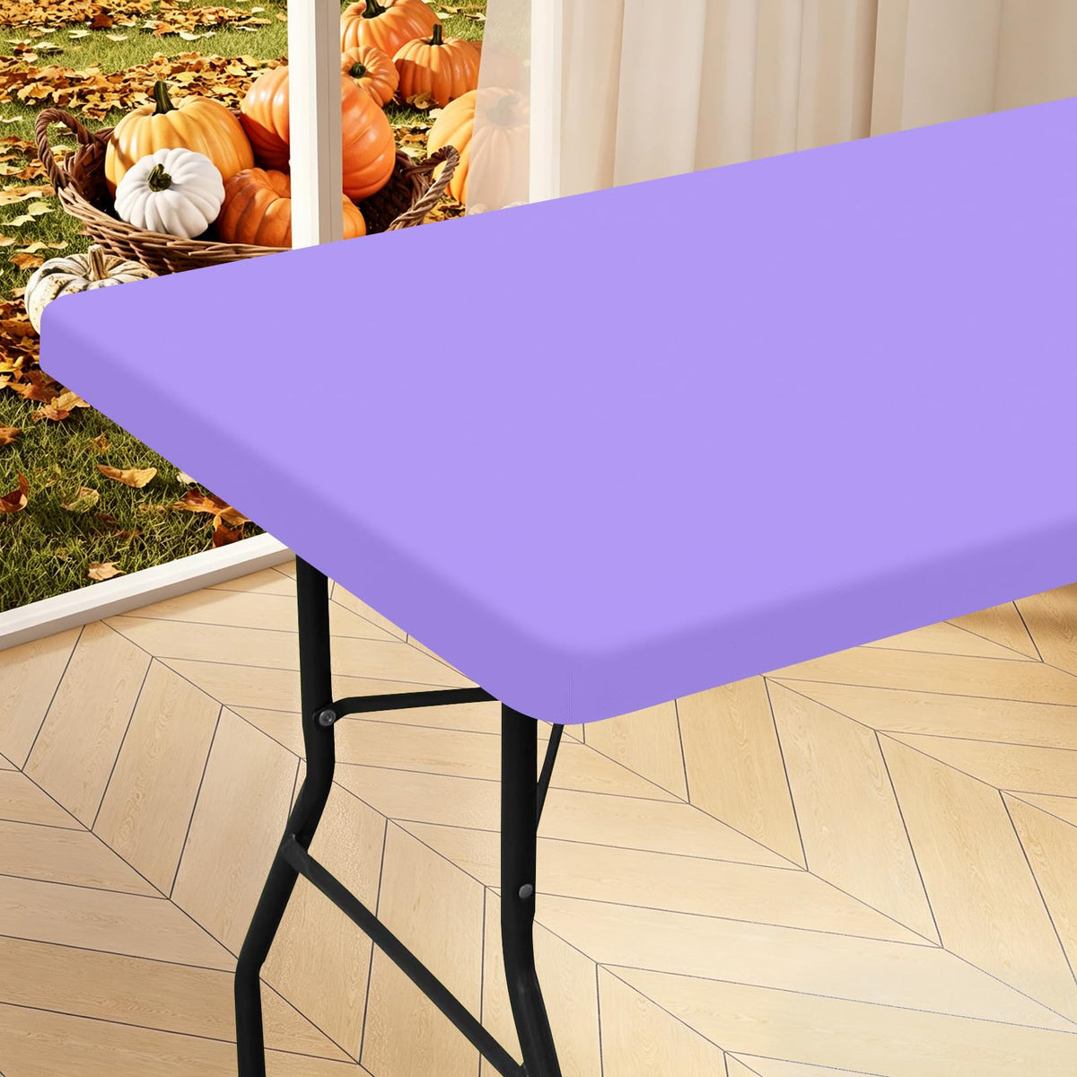 homing Rectangle Table Cloth Cover 4 Foot Teal Elastic Fitted Tablecloth