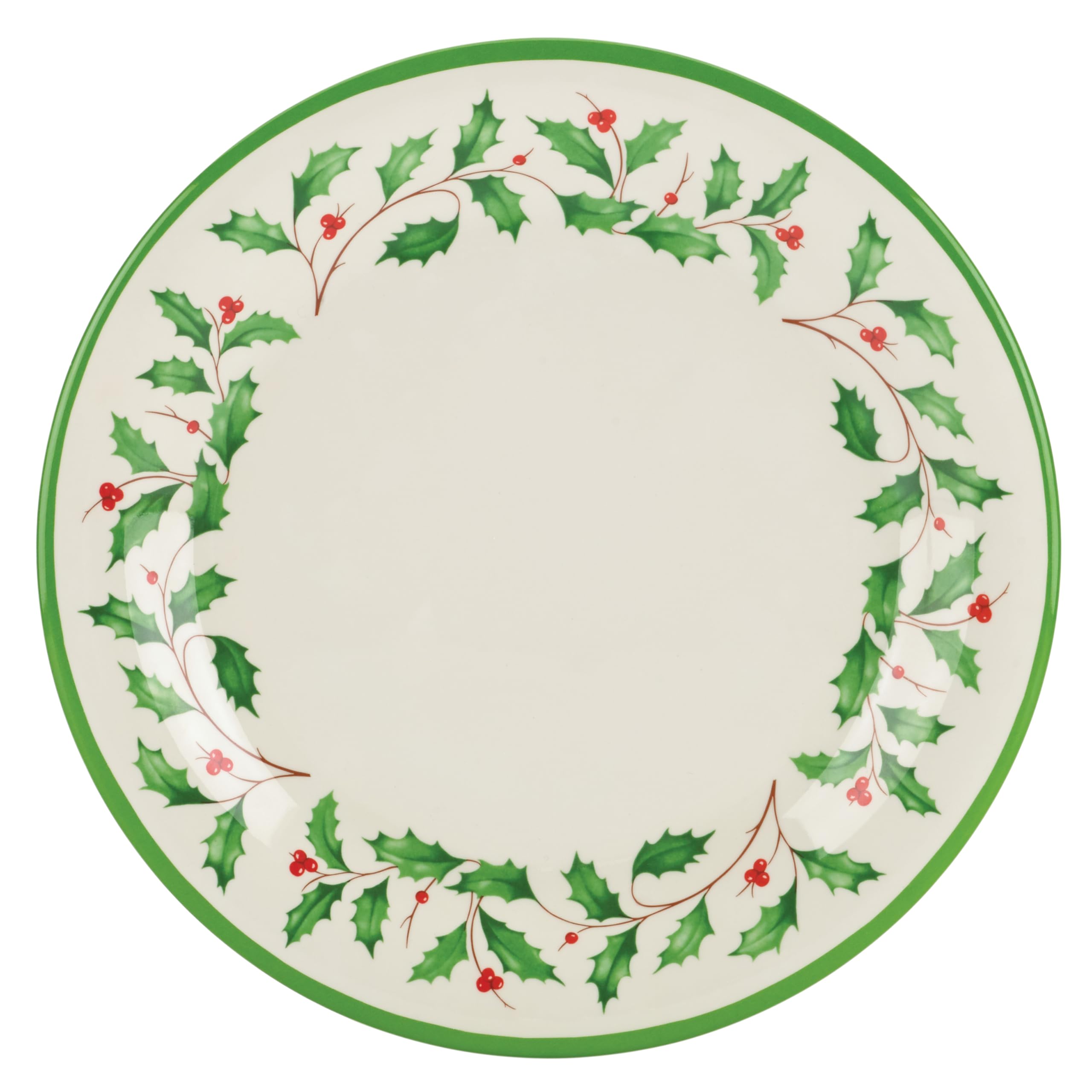 Lenox 863669 Holiday 4-Piece Melamine Dinner Plate Set, Christmas Dinnerware, Hosting