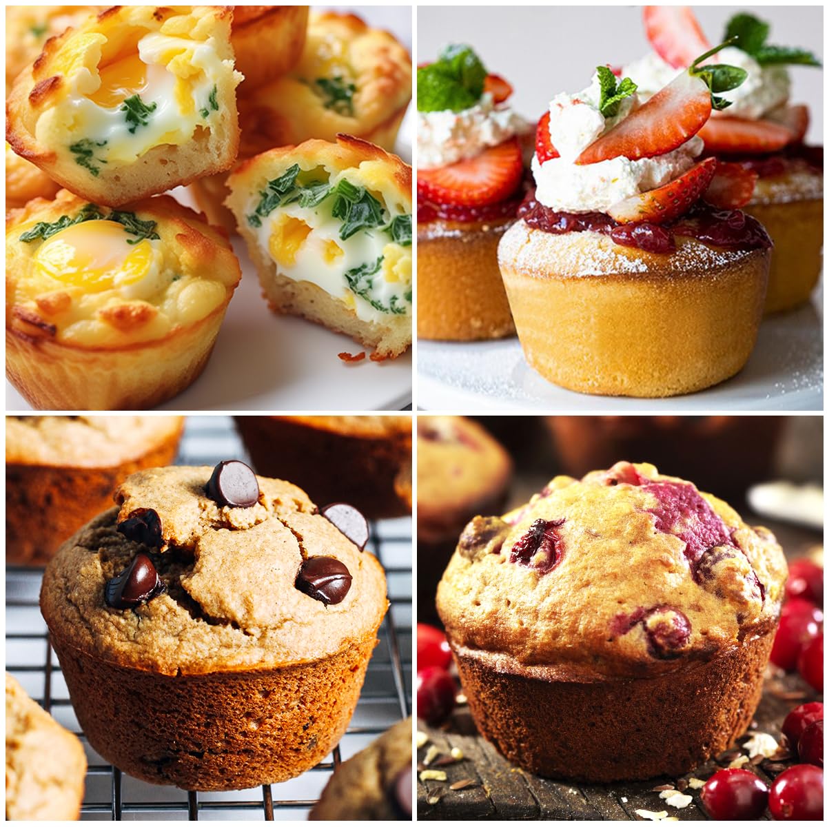 CAKETIME Silicone Muffin Pans for Baking, Metal Reinforced Frame Jumbo 6 Cups & Mini 24 Cups Cupcake Pan Nonstick Muffin Pan for Homemade Baking Easy to Handle