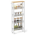 VASAGLE 5-Tier Slim Rolling Storage cart with Wheels, 5.1 Inches, Metal