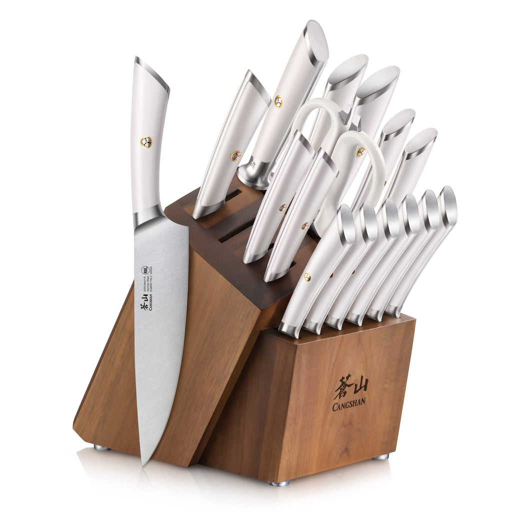 Cangshan ELBERT Series German Steel Forged Knife Block Sets (17-Piece, Black)