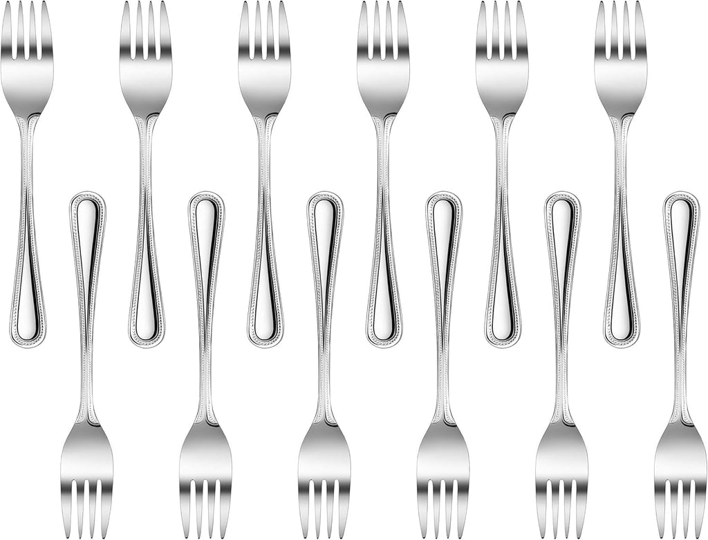 New Star Foodservice Bead Pattern 18/0 Stainless Steel Salad Fork, 6.6-Inch, Set of 12, Commercial Grade