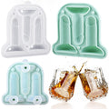 Hoolerry Ice Cube Molds Cube Trays Fun Shapes Silicone Ice Ball Maker with Lid for Whiskey Cocktails Juice Drinks Beverage Crafting Accessories Gift(Green,Classic Style)