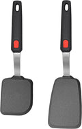 2 Pack Silicone Spatula Turner, 600°F Heat Resistant Kitchen Spatula Set for Nonstick Cookware, Cooking Utensil Set for Egg Pancake Flipper/Heat Resistant Silicone Grip