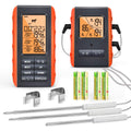 Wireless Meat Thermometer for Grilling and Smoking, Food Thermometer for BBQ Smoker Oven Cooking Steak, Grill Thermometer for Outside Grill with 4 Meat Probes, Kitchen Timer