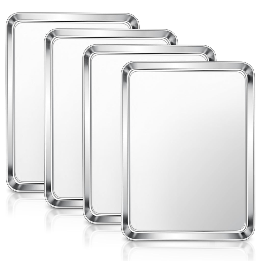 E-far Small Baking Sheet, 10.5”x8.3” Stainless Steel Toaster Oven Tray