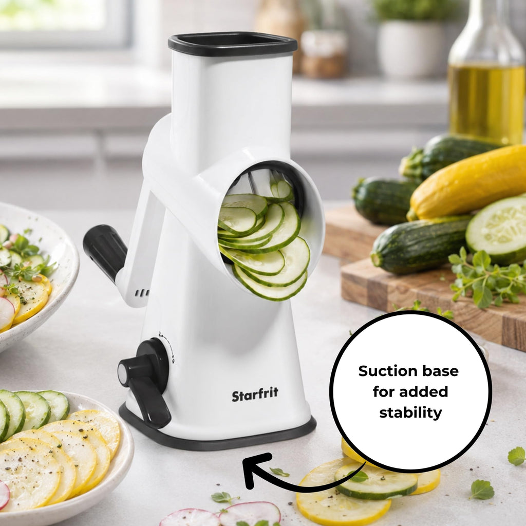 Starfrit Rotary Drum Grater, 4 Stainless Steel Drums, Hand Crank