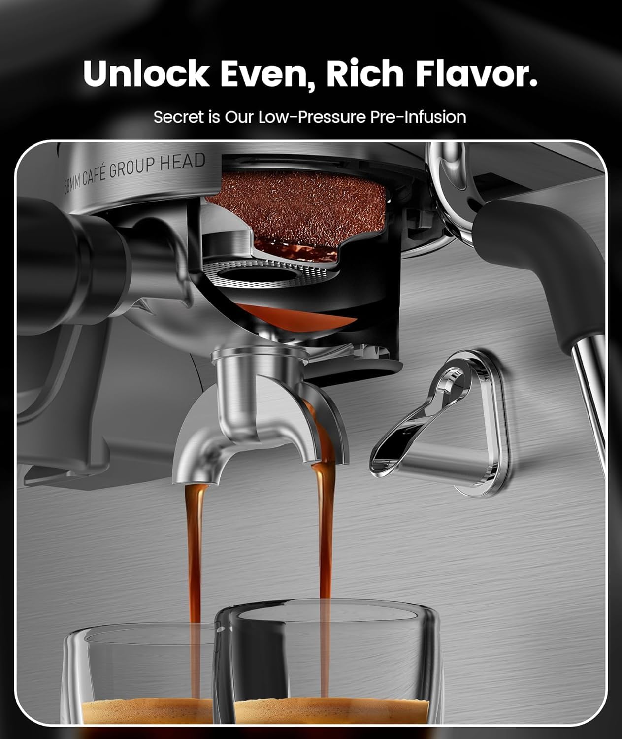 Kndko 20 Bar Espresso Machines with Grinder, Double Boiler Espresso Maker with Milk Frother Steam Wand, Programmable Coffee Maker for Home Cappuccino Latte & Americano