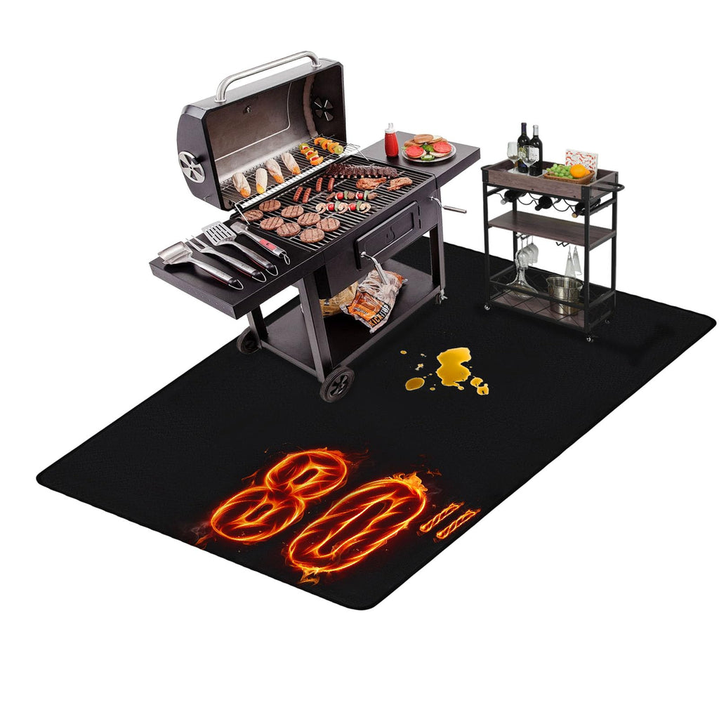 THMINS 80X48 Inches Extra Large Grill Mat for Outdoor Grill - Fireproof Deck and Patio Protector, Waterproof and Oil-Proof Barbecue Grill Mat