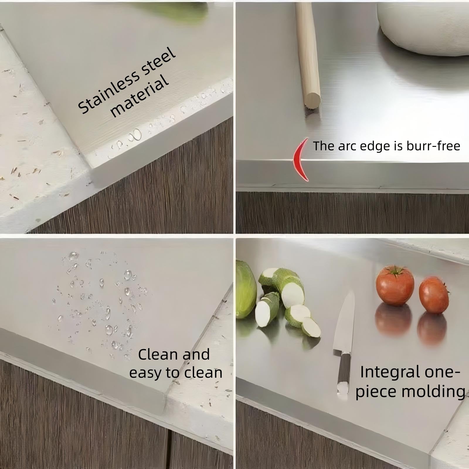 Large Stainless Steel Cutting Board for Cutting Meat, Choppers, Vegetables, Fruits, Bread and Baking Easy to clean, Easy to store, Dishwasher safe (30 * 40)