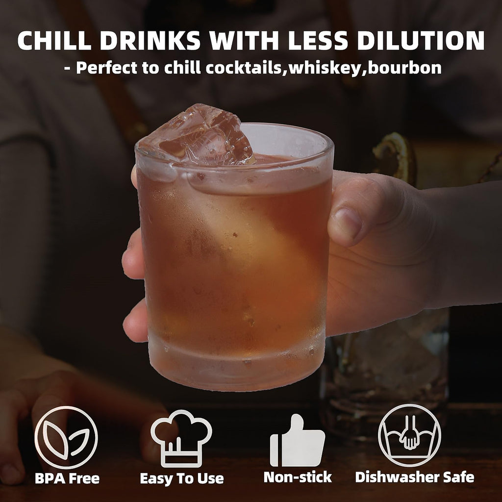 Large Ice Cube Trays for Whiskey: BECOKIT Big Silicone Ice Cube Trays - 3 * 2Inch Square Ice Cubed Tray for Bourbon Whisky and Cocktail - 4Pack Giant Silicon Ice Cube Tray (Black 4 Tray)