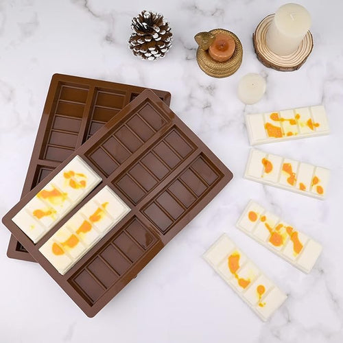 2 Pcs Wax Melt Molds Silicone, Rectangle Chocolate Bar Mold