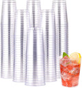 JOLLY CHEF 10 oz Clear Disposable Plastic Cups 200 Pack, Clear Plastic Cups Tumblers, Heavy duty Party Glasses, Disposable Cups for Wedding, Thanksgiving, Christmas Party