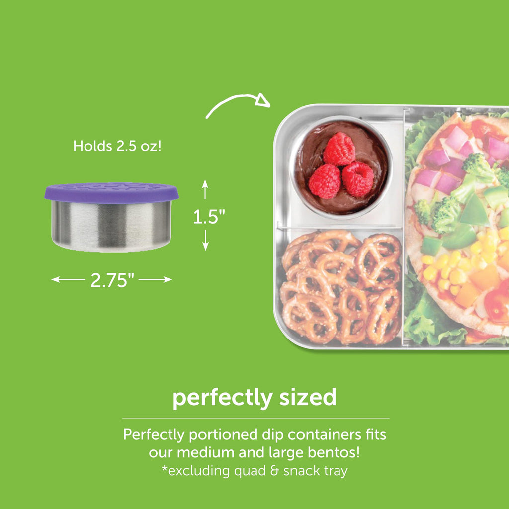 LunchBots 2.5 oz Stainless Steel Condiment Containers 2pk Purple