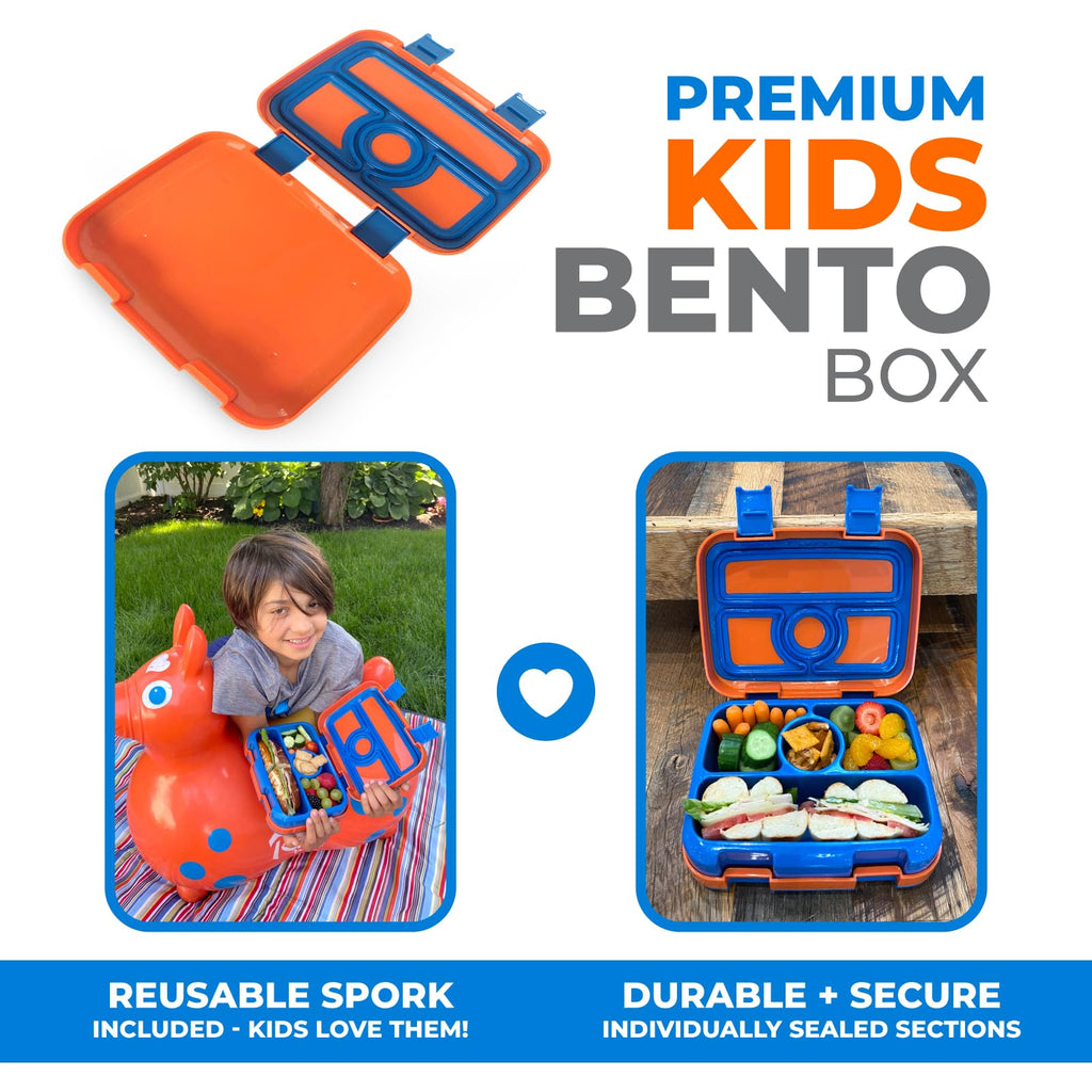 kinsho Bento Lunch Box for Kids Toddlers Girls, 4 Portion Sections Secure Lid, Microwave Safe BPA Free Removable Tray, Pre-School Kid Daycare Lunches Snack Container Ages 3 to 5, Pink Koala